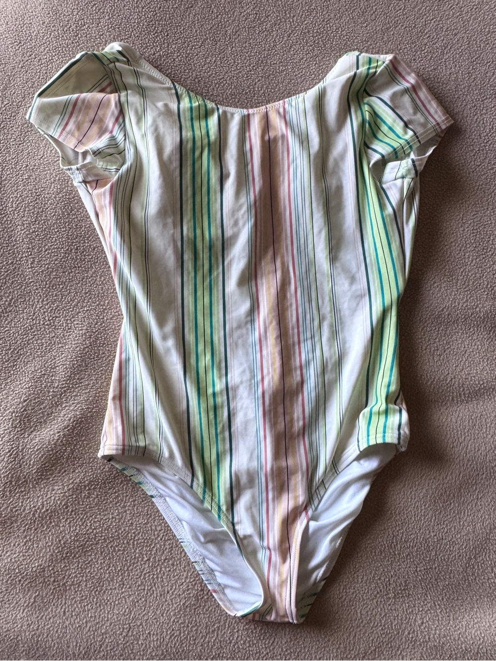 EUC O'Neill Girls' One-Piece swimsuit in Pastel Stripe Colors - Sz 12